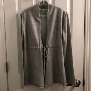 Athleta front tie grey cashmere cardigan size XS